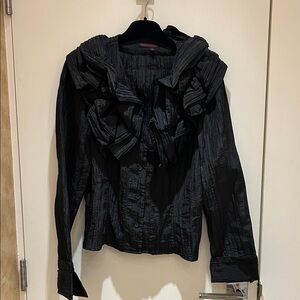 Simon Chang Slate Gray Textured Top